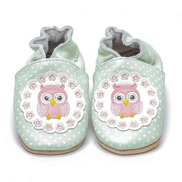 European popular soft leather baby shoes customized printed indoor